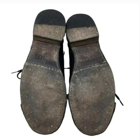 Bed Stu Dugas Laurel Black Leather Cap Toe Lace Up Rear Zip Ankle Boots Size 9.5 - Picture 9 of 12